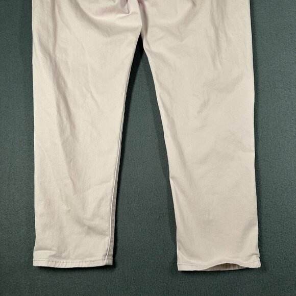 Levis Womens 12/31 Light Pink Mid Rise Cropped Flat Front Pants White Tab - Picture 11 of 14